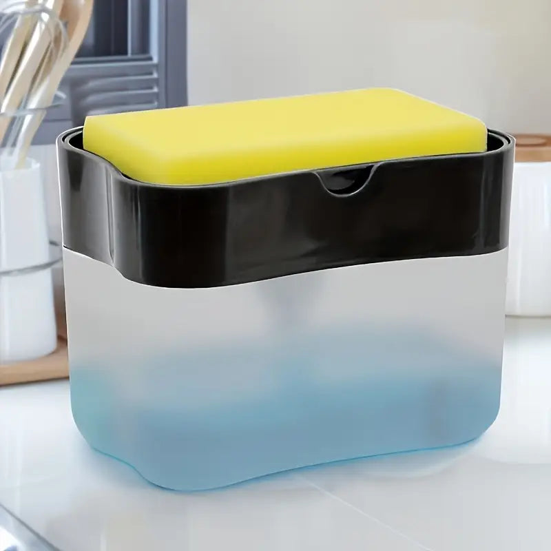2-in-1 Kitchen Sink Soap Dispenser & Sponge Holder – One-Press Dish Soap Pump Organizer