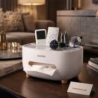 Multifunctional Tissue Box with Phone Holder